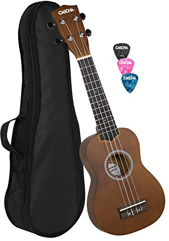 Cascha EH 3953 Soprano Ukulele with Bag and Plectrums