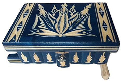 Preciosa caja mágica de madera tallada; caja rompecabezas, con compartimento secreto; caja con truco hecha a mano.