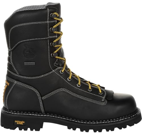 Georgia Boot AMP LT Logger Low Heel Waterproof Work Boot, Black, Size 9(M)