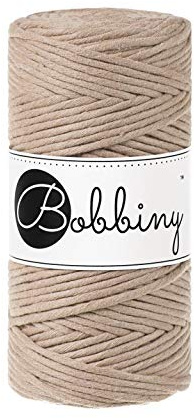 Bobbiny Macrame Cords 3 mm - 100 m - 100% Baumwolle (Sand)