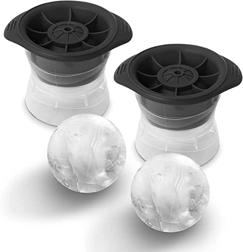 LINGLAN Sphere Ice Molds 2.5 Inches Large Ice Cube Trays Set of 2 (Gray)