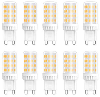 G9 LED 5W Luce Naturale 4000K, Equivalente Alogena G9 50W 33W, 450LM, Non-dimmerabile, Lampade LED Attacco G9, Risparmio Energetico, per Soggiorni, Corridoi, Camere da Letto, 10 Pezzi