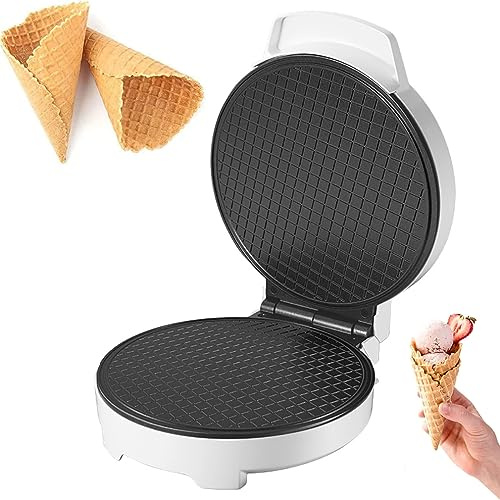 CYTBEK Electric Waffle Cone Maker, 1000W Ice Cream Cone Machine, Egg Rolls Nonstick Coating, Double-Sided Heating, Dessert Baking Pan Kitchen Cooking Gift