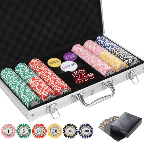 LUOBAO 300 st lerpokermarker valörer 13,5 gram kasino poker chips set Blackjack Chips Nunbered Texas Hold'em spelande poker natt kub svart jack kortspel