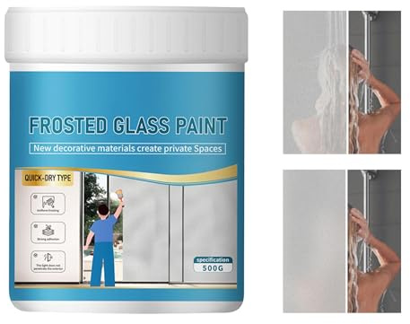 Milchglasfarbe – 500 G Wasserfeste Farbe, Privatsphäre Auf Fenstern | Farbe Auf Wasserbasis, Ideal Für Badezimmer, Duschräume, Bastelarbeiten Und Glasschiebetüren