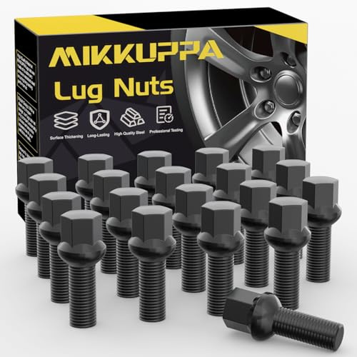 20 hjulskruvar hjulbultar M14 x 1,5 skaftlängd: 27 kulband R13 nyckelbredd 17 mm svart