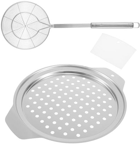 Guniata Stainless Steel Spaetzle Maker Lid with Scraper Practical Spider Strainer Skimmer Spoon German Spaetzle Maker Easy to Use Spaetzle Press for Home Kitchen Cooking(3)