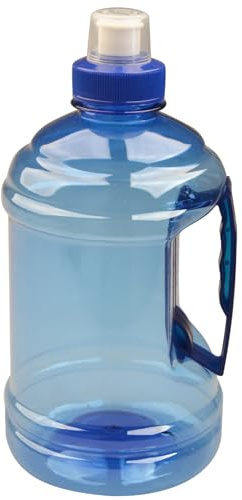 1 Liter Gym Water Bottle, Clear Large with Handle, Spill Proof Reusable Plastic Jug for Fitness, Outdoor Sports, Camping