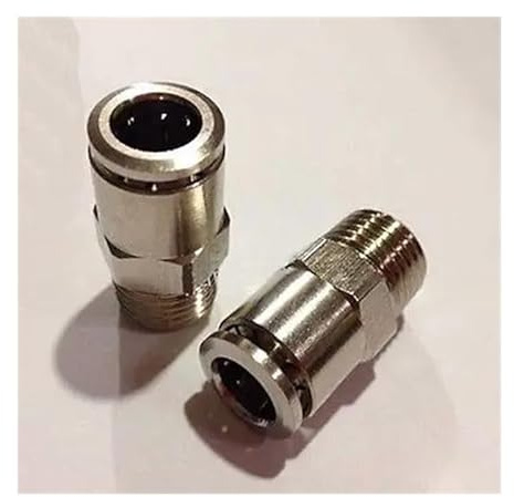 Pneumatic Nickel Brass Push in Connector Union Quick Release Air Fitting Plumbing 3/8 Male to Fit Tube O/D 14mm