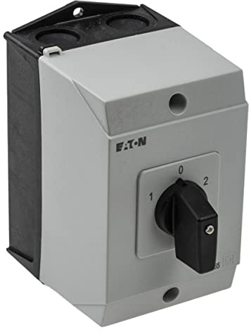 Eaton 207123 Umschalter, Kontakte: 6, 20 A, Frontschild: 1-0-2, 60 Grad, Rastend, Aufbau, Grau, Schwarz