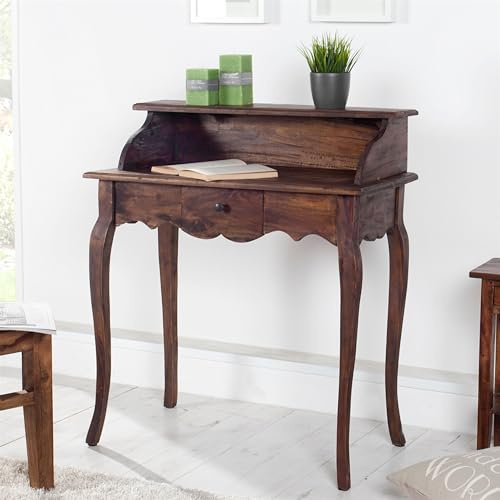 DESIGN DELIGHTS EDLER Holz SEKRETÄR Napoleon | Mahagoni, Massivholz, braun, 80 cm | Schreibtisch