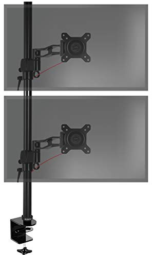 Duronic DM35V2X2 Arm für 2 Computermonitore, Vertikaler Dual Monitorarm | Für PC mit Gelenk, ergonomisch, für Schreibtisch, VESA 75 100, höhenverstellbar, drehbar neigbar und schwenkbar
