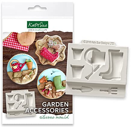 Katy Sue Garden Accessories Silicone Mould for Cake Decorating, Cookie Decorating & Craft to use with Fondant, Sugar Paste & Air-Drying Clay. Boots 42 Tall x 32 Wide in Millimetres by Katy Sue Moulds