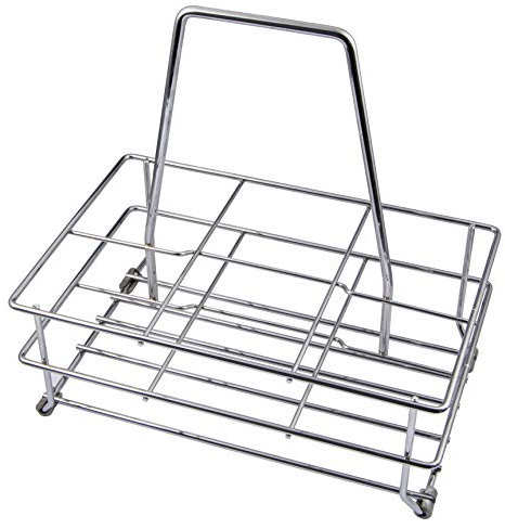 Gedotec Kesseböhmer Porte-Bouteilles en métal pour 6 Bouteilles Chromé avec Patins antidérapants Longueur : 298 mm Fabriqué en Allemagne 1 pièce Panier chromé