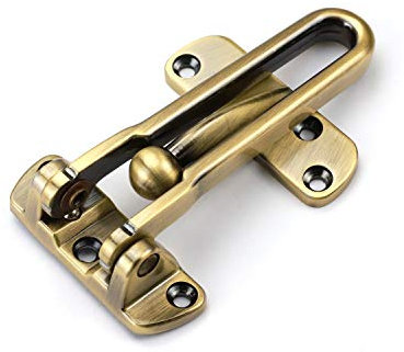 TOGU Solid Thicken Door Security Guard,Gate Latches Swing Bar Door Guard,Burglar-Proof Padlock Door Clasp for Home,Apartment,Hotel,Motel,Dormitory,Antique Brass