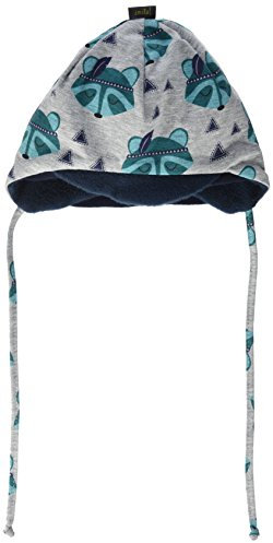 maximo Unisex Baby Schildmütze, Bindeband Mütze, Mehrfarbig (Graumeliert-Tanne-Waschbär 18), 45