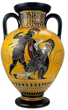 greekartshop Generic Amphore Achilles Töter Penthesilea Altgriechische Vase Keramik Museum Kopie 530 v. Chr.