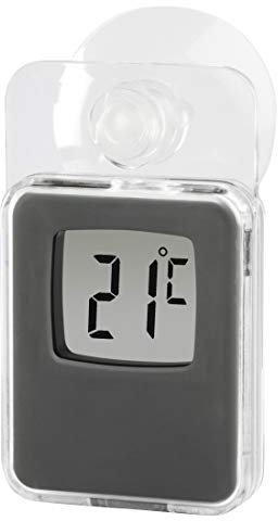 Fensterthermometer für innen und außen, digital, 7,5 x 4,6 cm, Grau