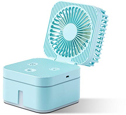 hmjsmj Three-in-one fan humidification, usb charging, mini desktop humidifier fan with small night light mode, 115x106x99mm