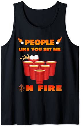 On Fire Beer Pong Lustig Bierpong Champion Team Damen Herren Tank Top
