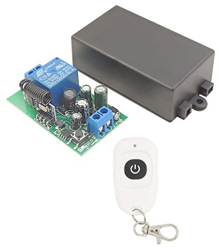 DieseRC Interruptor de Control Remoto de luz de radiofrecuencia, 433 MHz RF inalámbrico AC 220V 240V 1500 W Receptor de relé con transmisor, Modo de Palanca Encender/Apagar lámpara