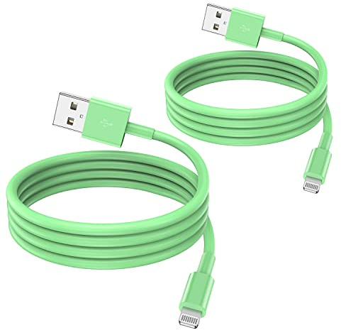 2 Pack Apple MFi Certified iPhone Charger Cable 2m, Apple Lightning to USB Cable Cord 2 metres Fast Charging Apple Phone Long Cables