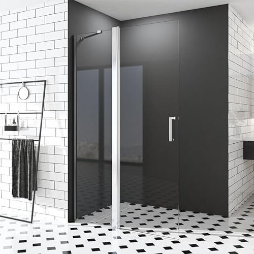 Walk in Duschwand, 75x185 cm Falttür Begehbare Dusche Duschkabine Duschtrennwand 6mm ESG-Sicherheitsglas Nano Beschichtung