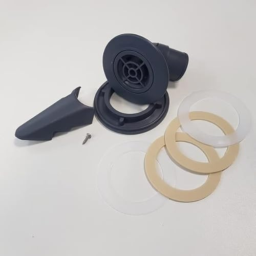 Gre Rückschlagventil für Schwimmbad, passend für alle Modelle von Schwimmbad, Anschluss für Durchmesser 32 mm und 38 mm. mit gebogener Ausgang bei 45 ° Farbe Grau Art. AR503GKIT