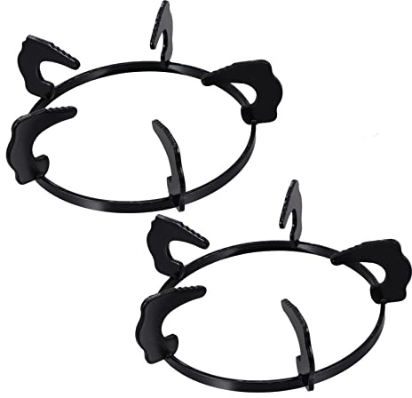 Rejilla de Soporte para Wok 18, 5cm de Hierro Fundido, 2 Piezas | Negro, Diseño Biselado Escalonado, Fácil de Instalar y Desmontar, Mantiene Estable la Olla