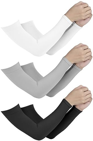 Yasdyri Arm Sleeves for Women and Men UV Sun Protection Arm Sleeves Summer Outdoor Sunblock Cooling Arm Sleeve for Cycling, Driving, Outdoor Sports, Golf, Hiking, Fishing 3 Pairs (No thumbhole)