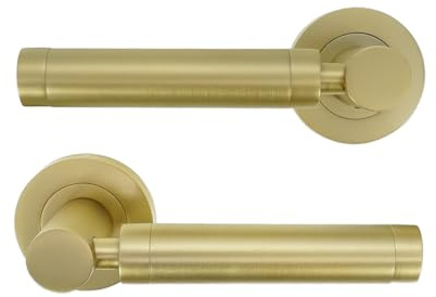 Infinity Decor Zishan Türgriffe mit Rosette, satiniertes Messing, Zink, für Innentüren