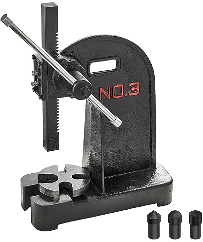 VEVOR Arbor Press, 3 Ton Manual Arbor Press, 12.2 Maximum Height, Cast Iron Heavy-duty Manual Desktop Arbor Press, Precision Hand Press for Stamping, Bending, Stretching, Forming