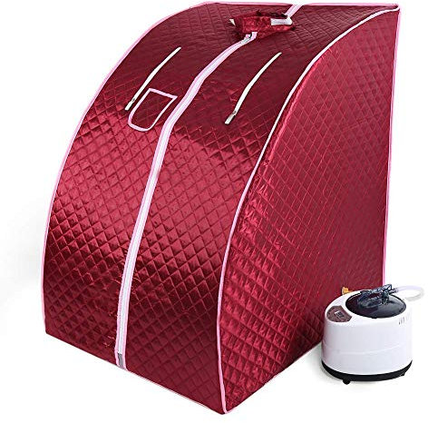 HUOLE Sauna Cabina pieghevole, 1,8 l, sauna a vapore portatile con telecomando, 9 opzioni di timer funzione di vaporizzazione ultra sottile, dispositivo a vapore coperchio, 98 x 80 x 70 cm
