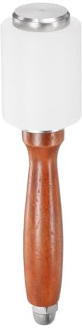sourcing map 8.3Inch Leather Carving Hammer Wooden Handle Nylon Hammer Straight Head Leathercraft Mallet Tool for DIY Stamping Sew Leather Cowhide, Yellow