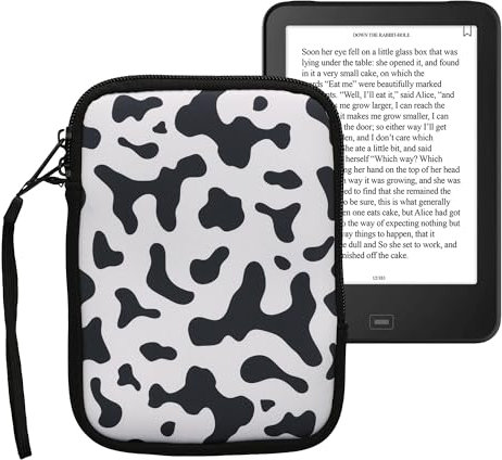 kwmobile Tasche für eReader - Neopren Hülle Schutzhülle Kuhmuster Schwarz Weiß - 17 x 12 x 2 cm Innenmaße