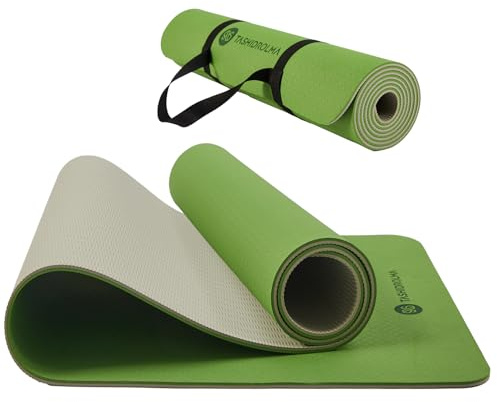 TASHIDROLMA Yogamatte Rutschfest, Gymnastikmatte Mit Tragegurt, Sportmatte Für Fitnessstudio, Zuhause, Reisen, 183x61cm