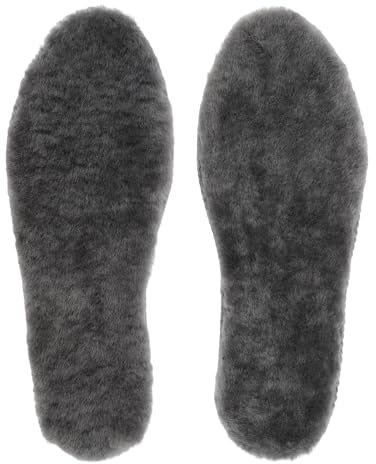 riemot Vera pelliccia di agnello solette per bambini e donne, invernali, calde solette in pelle di pecora, morbide e soffici, soletta di ricambio per stivali da neve, pantofole EU28-47, grigio., 37