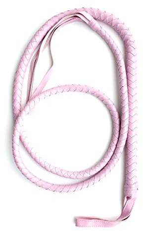 Faux Leather Horse Whip Long, Riding Whip Costume Accessory, Non Slip Bull Whip Equestrianism Whips for Outdoor Riding Racing Sports Equestrianism Tool Stage Performance Cosplay (Pink)