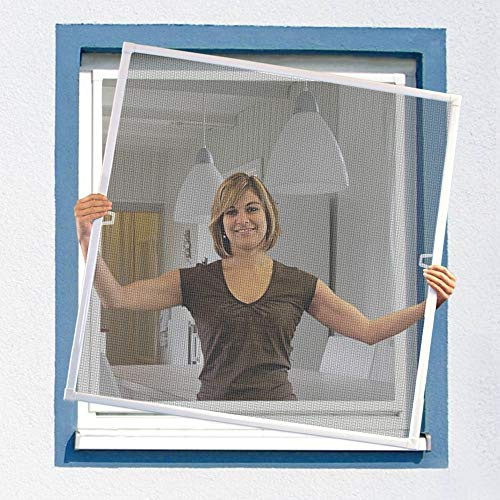 arvioo Fliegengitter Fenster, Insektenschutz Fenster für eine Insektenfreie Zone im Wohnbereich, Fliegengitter Spannrahmen ohne Bohren, Fiberglasgewebe & Alurahmen, Einbautiefe 12 mm (Weiß, 120x140cm)