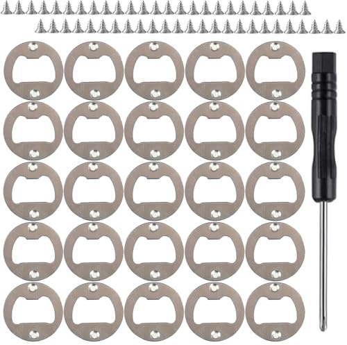 BRIOTA 25 Stück Flaschenöffner Rohlinge, flaschenöffner rohling Edelstahl, Bieröffner Einsätze Metall, DIY Bierflaschenöffner Teile für Harz Gießformen
