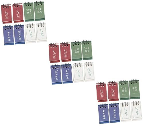 VILLCASE 24stücke Mini Tischkalender Dekorative Monatskalender Im Chinesischen Stil Für Zuhause Und Büro Kreative Desktopaccessoires Für Schüler Und Kollegen Für