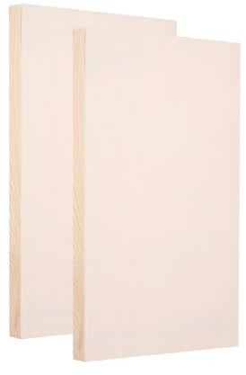 PATIKIL 12 x 8 Inch Wood Panel Board, 2 Pack Unfinished Wooden Canvas Boards Square Blank Deep Cradle Board for Painting Pouring DIY Art Use with Oils Acrylics