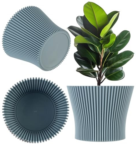 KADAX Piccolo vaso per fiori, in plastica, per piante grasse e erbe, vaso moderno per interni ed esterni, verde menta, 13,5 cm