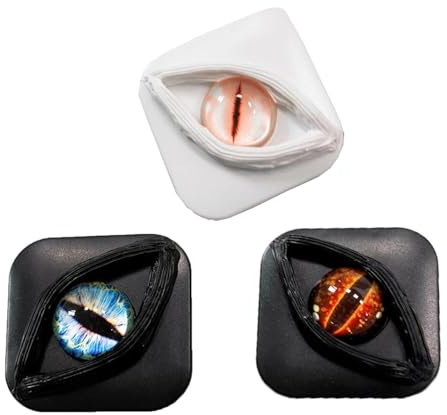 Contact Lens Cases,Halloween Contact Lenses, Fancy Halloween Gifts Eyes Personality Box, No Contact Lens,Tweezers & Suction Stick, 6.8 x 6.8 x 1.9 cm Eyes Storage Travel Portable Lens Box(3PCS)