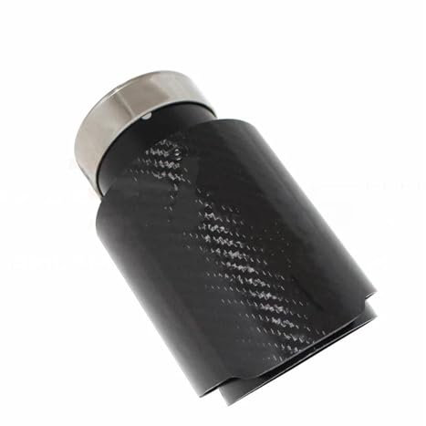Auspuffrohr Auto Universal Schwarz Edelstahl Schalldämpfer Dekorationen Glänzende Carbon Faser Auspuffanlage Schalldämpfer Rohr Spitze Gerade Auspuffblende(63mm-101mm)