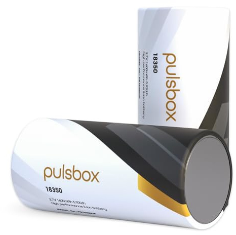 pulsbox Batterie Li-ION 18350 3,7 V | Flat Top | 1600 mAh | 8 A (2 x pôle Positif Plat)