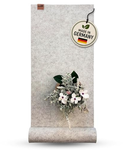 kontor28® - Premium Tischläufer Filz 100% Made IN Germany aus Upcycling-PET Filz | Waschbarer Tischläufer in 100x30 cm Kratz- und hitzebeständig | Filzläufer BISKOP Beige für Indoor & Outdoor