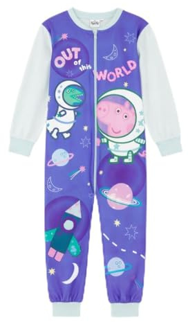 Peppa Pig George Pig Official Boys Onesie, Sleepsuit, All in One Pyjamas Out Of This World, Blue, Age 4-5 Years