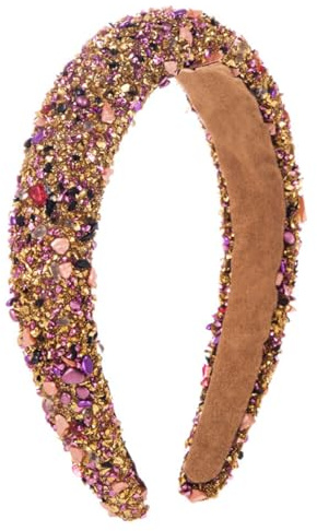 scicent Haarband Dicke Gepolsterte Headband Mode Strass Haarreifen Breit Stirnbänder Hochzeit Party Haarzubehör für Frauen und Mädchen (DHM166-30)