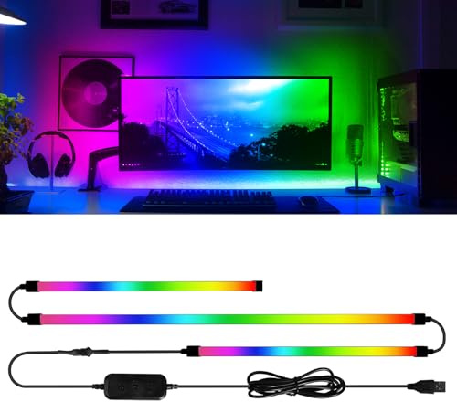 AURORIONCG Tira LED Monitor 24” RGBIC 3 Lados, Sincroniza Pantalla y Música
